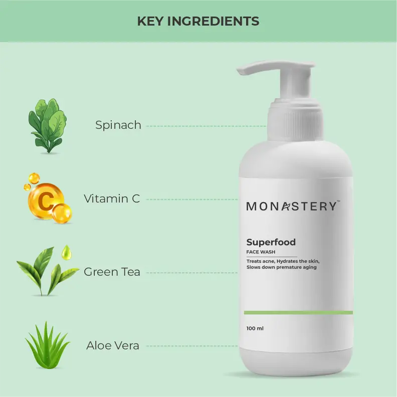 Monastery Superfood Face Wash Gentle Deep Cleanser for Fresh, Radiant, and Healthy Skin My Store