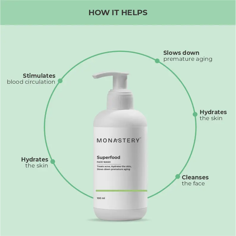 Monastery Superfood Face Wash Gentle Deep Cleanser for Fresh, Radiant, and Healthy Skin My Store
